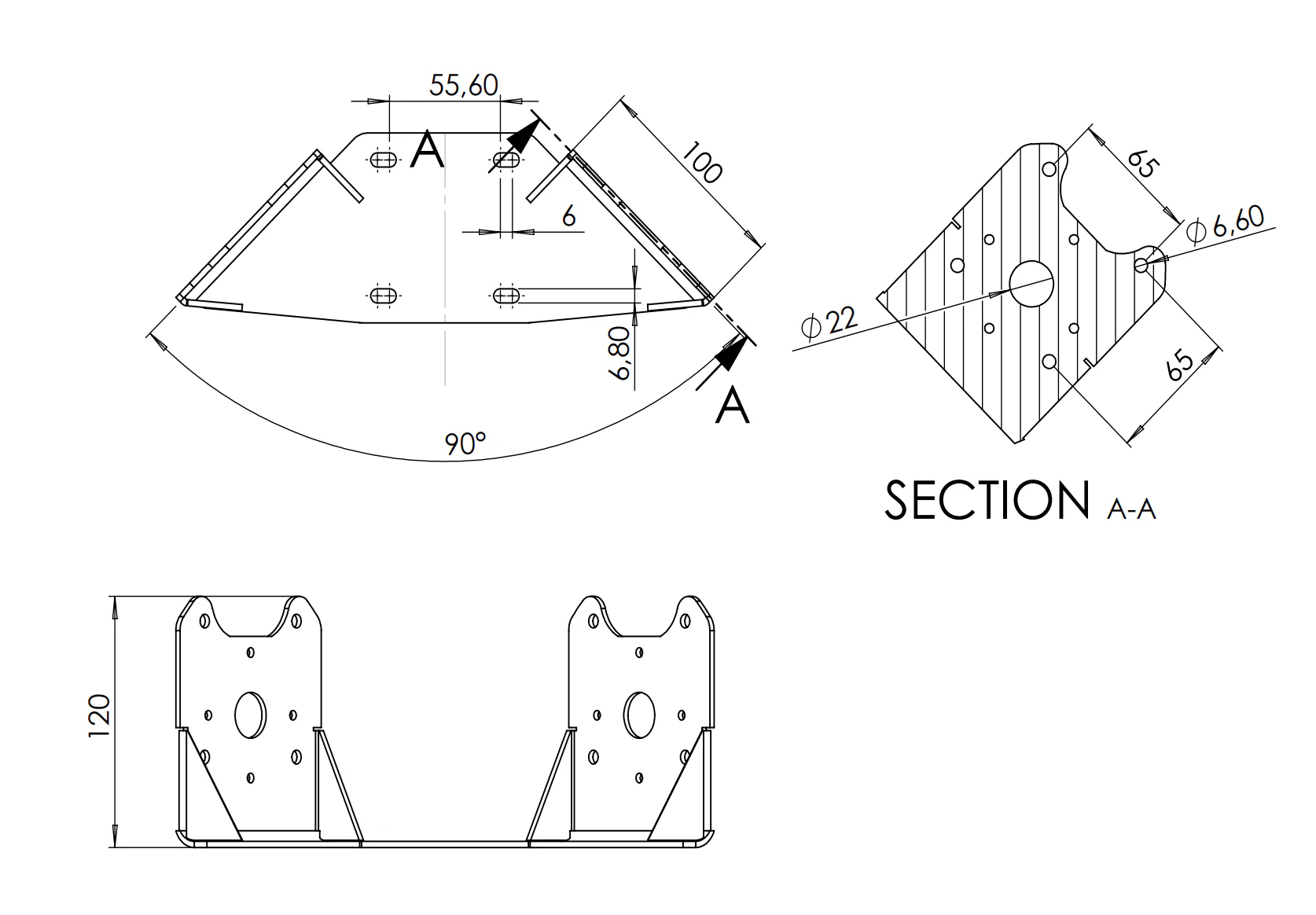 Poynting 45 Degree Polarization Bracket FOR LPDA-92 Series - Image 4